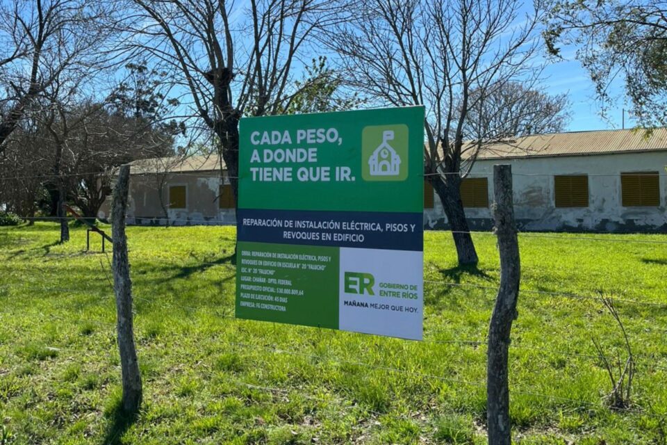 El gobierno provincial invierte más de 35 millones en mejoras eléctricas y edilicias de una escuela rural de Federal