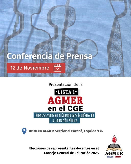 Conferencia de Prensa: Presentación Lista 1 AGMER EN EL CGE