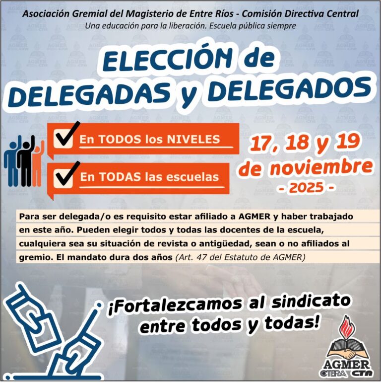 Elección de delegadas y delegados de escuelas
